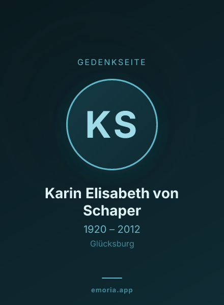 Gedenkportrait von Karin Elisabeth von Schaper