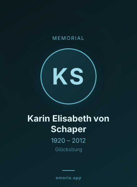 Memorial portrait of Karin Elisabeth von Schaper