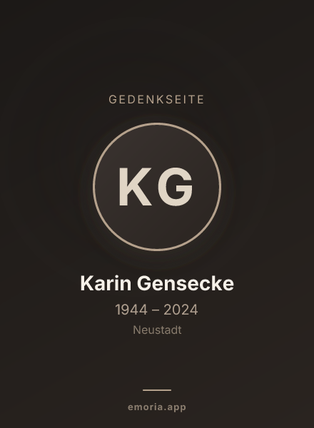 Gedenkportrait von Karin Gensecke