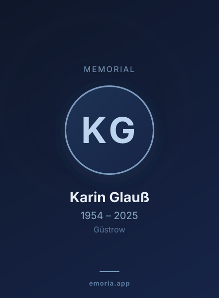 Memorial portrait of Karin Glauß