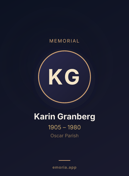 Memorial portrait of Karin Granberg