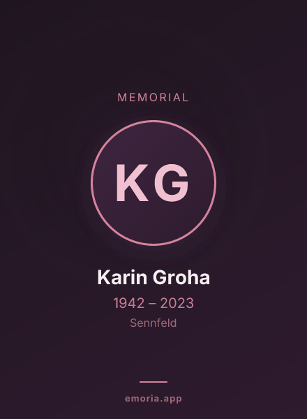 Memorial portrait of Karin Groha