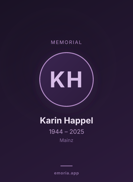Memorial portrait of Karin Happel