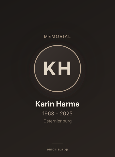 Memorial portrait of Karin Harms
