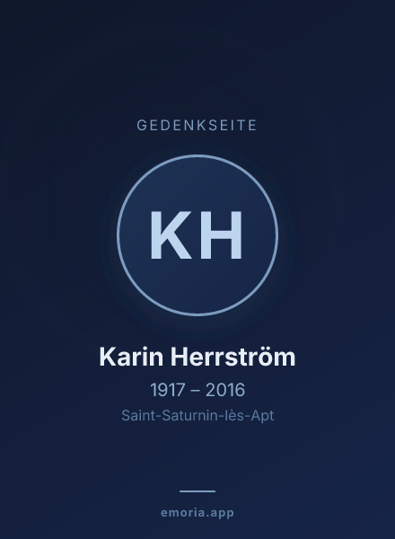Gedenkportrait von Karin Herrström