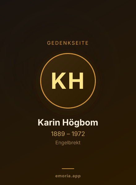 Gedenkportrait von Karin Högbom