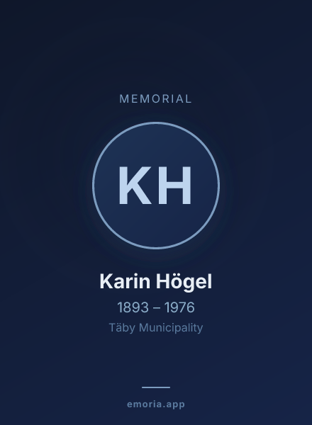 Memorial portrait of Karin Högel
