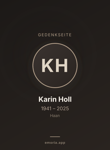 Gedenkportrait von Karin Holl