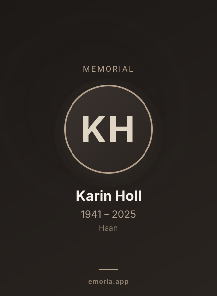 Memorial portrait of Karin Holl