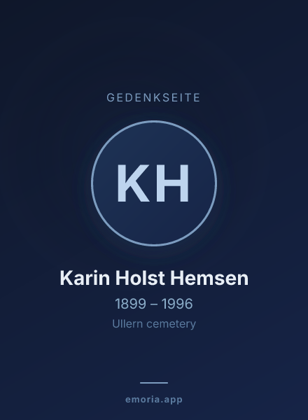 Gedenkportrait von Karin Holst Hemsen