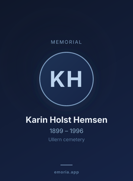 Memorial portrait of Karin Holst Hemsen