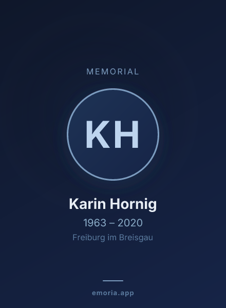 Memorial portrait of Karin Hornig