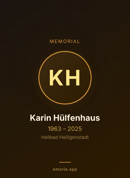 Memorial portrait of Karin Hülfenhaus