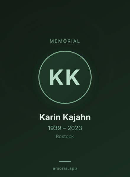 Memorial portrait of Karin Kajahn