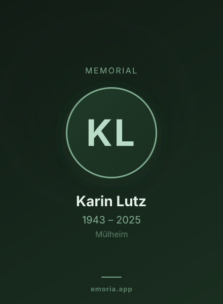 Memorial portrait of Karin Lutz