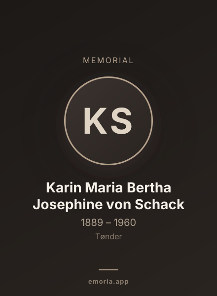 Memorial portrait of Karin Maria Bertha Josephine von Schack