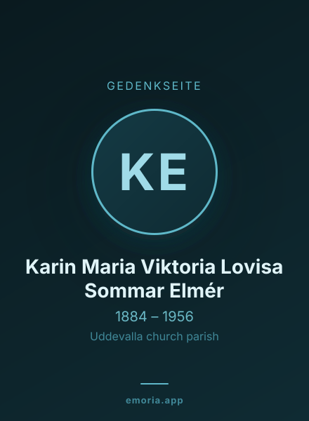 Gedenkportrait von Karin Maria Viktoria Lovisa Sommar Elmér