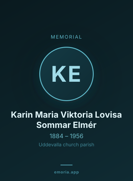 Memorial portrait of Karin Maria Viktoria Lovisa Sommar Elmér