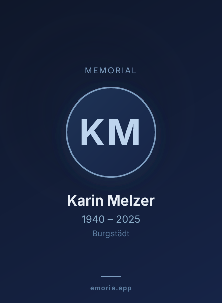 Memorial portrait of Karin Melzer