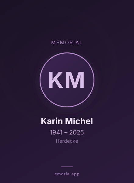 Memorial portrait of Karin Michel