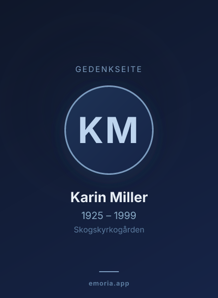 Gedenkportrait von Karin Miller
