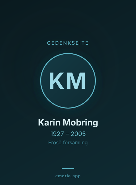 Gedenkportrait von Karin Mobring