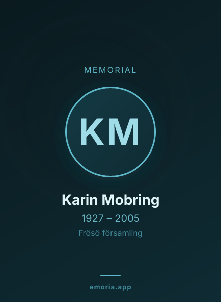 Memorial portrait of Karin Mobring