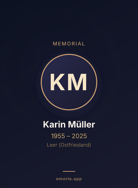 Memorial portrait of Karin Müller