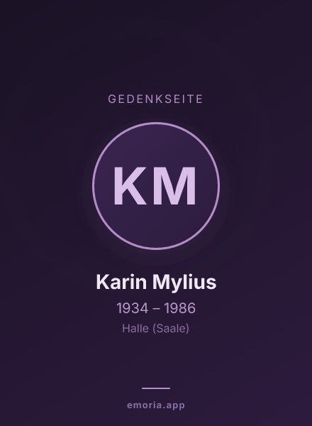 Gedenkportrait von Karin Mylius