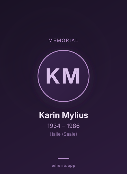 Memorial portrait of Karin Mylius