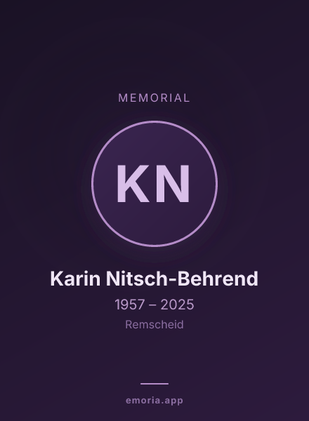 Memorial portrait of Karin Nitsch-Behrend