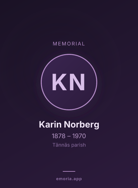 Memorial portrait of Karin Norberg