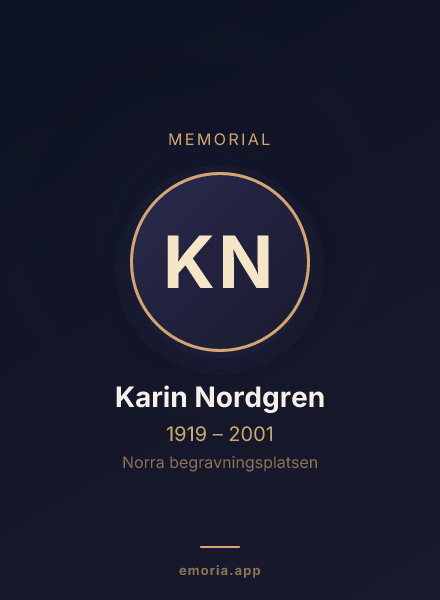 Memorial portrait of Karin Nordgren