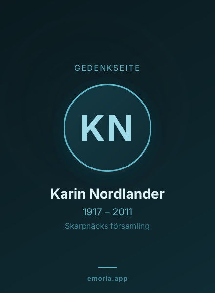 Gedenkportrait von Karin Nordlander