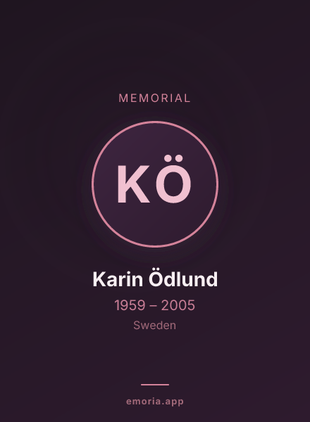 Memorial portrait of Karin Ödlund