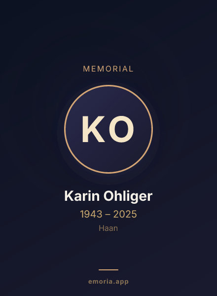 Memorial portrait of Karin Ohliger