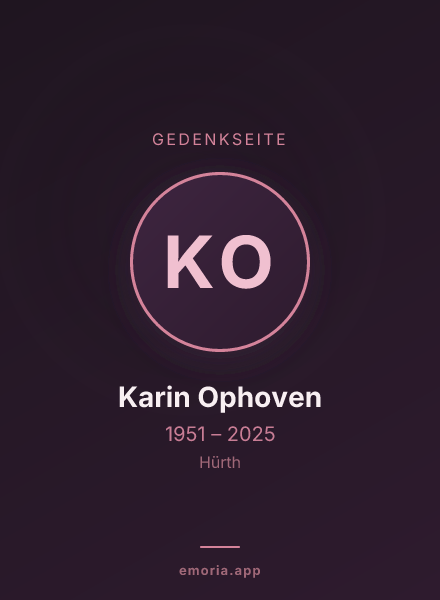 Gedenkportrait von Karin Ophoven