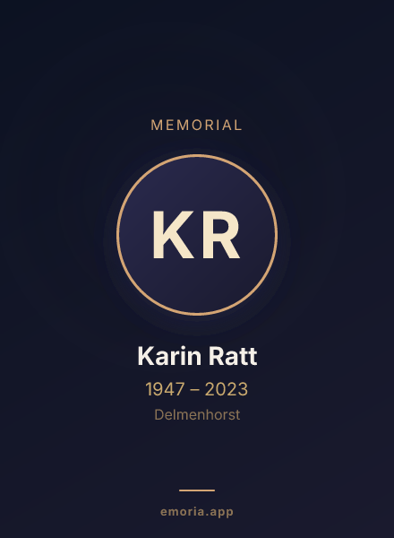Memorial portrait of Karin Ratt