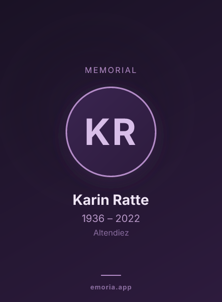Memorial portrait of Karin Ratte