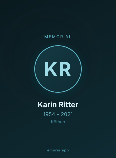 Memorial portrait of Karin Ritter