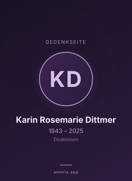 Gedenkportrait von Karin Rosemarie Dittmer