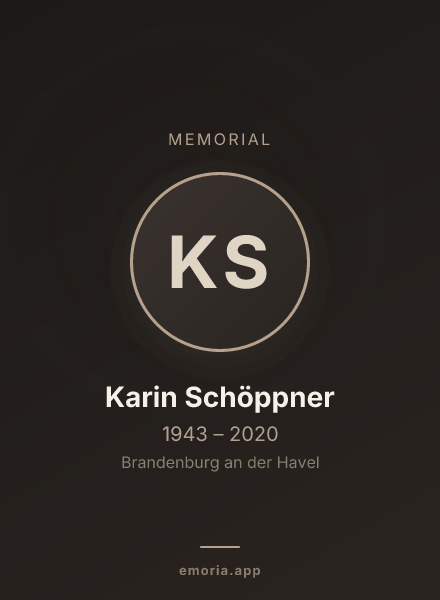 Memorial portrait of Karin Schöppner