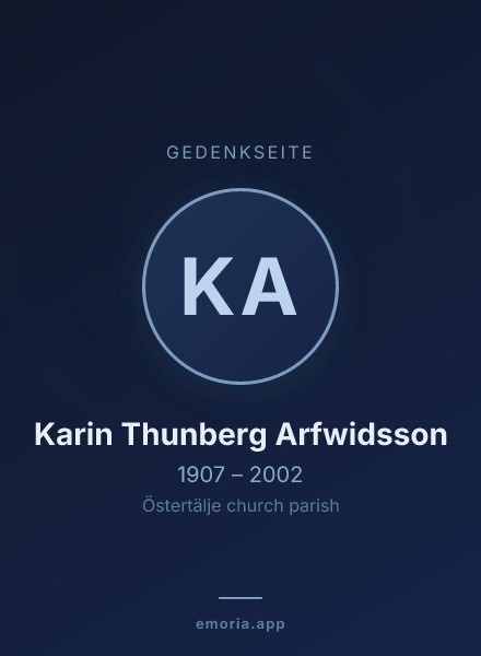 Gedenkportrait von Karin Thunberg Arfwidsson