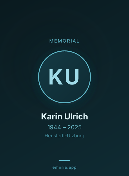 Memorial portrait of Karin Ulrich