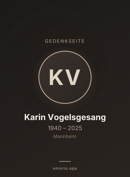 Gedenkportrait von Karin Vogelsgesang