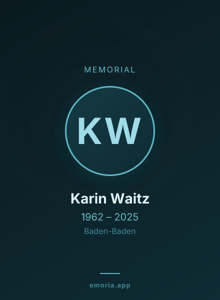 Memorial portrait of Karin Waitz