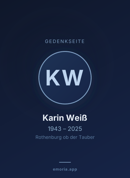 Gedenkportrait von Karin Weiß