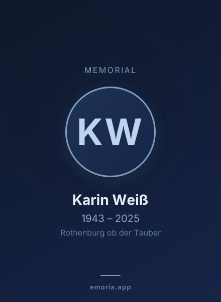 Memorial portrait of Karin Weiß
