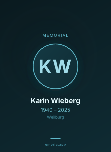Memorial portrait of Karin Wieberg