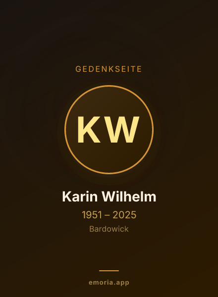 Gedenkportrait von Karin Wilhelm